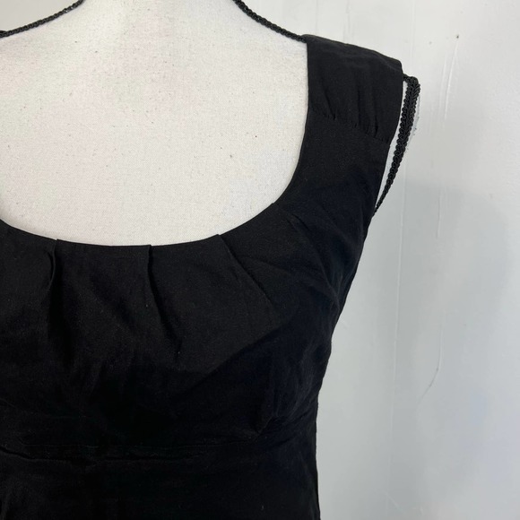 Eileen Fisher Italian Cotton Ruched Sheath Dress Size 4 Black Stretch Cocktail - Picture 6 of 8